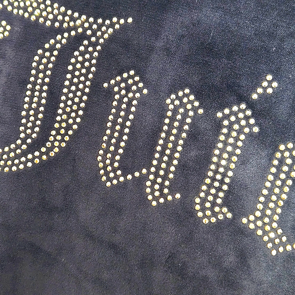 NWOT Juicy Black Velour Tracksuit Lounge Set Rhinestone Logo - Picture 3 of 7